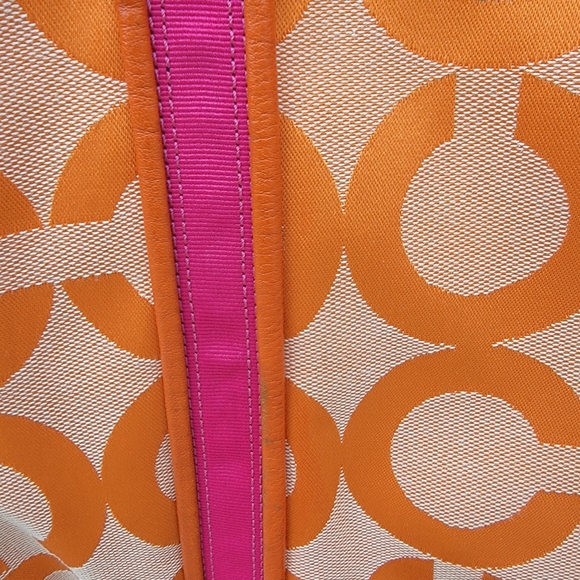 Coach Persimmon And Magenta Poppy Tote Bag - Picture 8 of 16